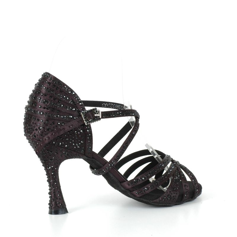 Sort Jasmin 8,5 cm hel med sorte crystal
